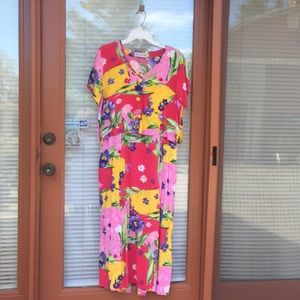 Dress 2 pieces colorful fun midi